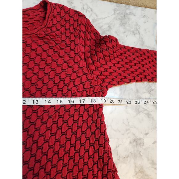 Apj Designs Women's Red Scoop Neck 3/4 Sleeve Pullover Sweater Size Large /XL - Picture 5 of 6